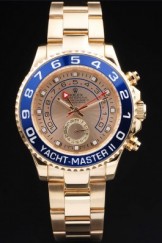 Rose Top Replica 8917 Gold Stainless Steel Strap Rolex Yacht-Master II Luxury Watch 243