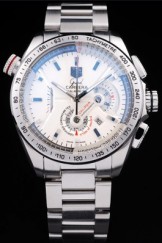 Men's Top Replica 7508 Stainless Steel Strap Tag Heuer Carrera White Dial Watch