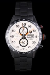 Tag Heuer Carrera Ion Plated Stainless Steel Bracelet White Dial 801444