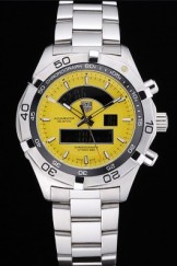 Tag Heuer Aquaracer Chronotimer Yellow Dial Stainless Steel Band 622415