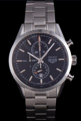 Tag Top Replica 7515 Stainless Steel Strap Heuer SLR Polished Stainless Steel Case Black Dial Stainless Steel Strap