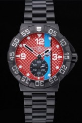 Tag Heuer Formula One Special Gulf Edition Red And Blue Dial Ion Plated Steinless Steel Bracelet 622290
