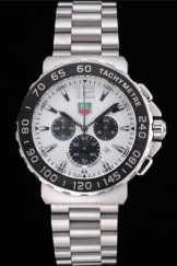Tag Heuer Formula 1 Chronograph White Dial Black Bezel Stainless Steel Band 622410