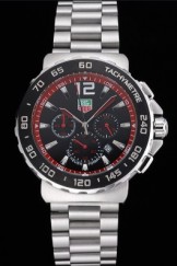 Tag Heuer Formula 1 Chronograph Black Dial Black Bezel Stainless Steel Band Red Numerals 622411