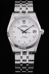 Tudor Top Replica 7486 Stainless Steel Strap Swiss Classic Prince Date Stainless Steel Case Silver Ribbed Bezel White Dial