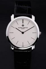 Vacheron Top Replica 7561 Black Leather Strap Black Luxury Watch