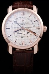 Brown Top Replica 7576 Brown Leather Strap Constantin Luxury Watch