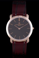 Vacheron Top Replica 7560 Brown Leather Strap Gold Luxury Watch